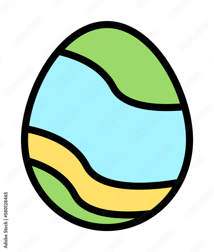 Poster egg easter outline color icon. simple outline color elements of religious holiday for ui and ux, web