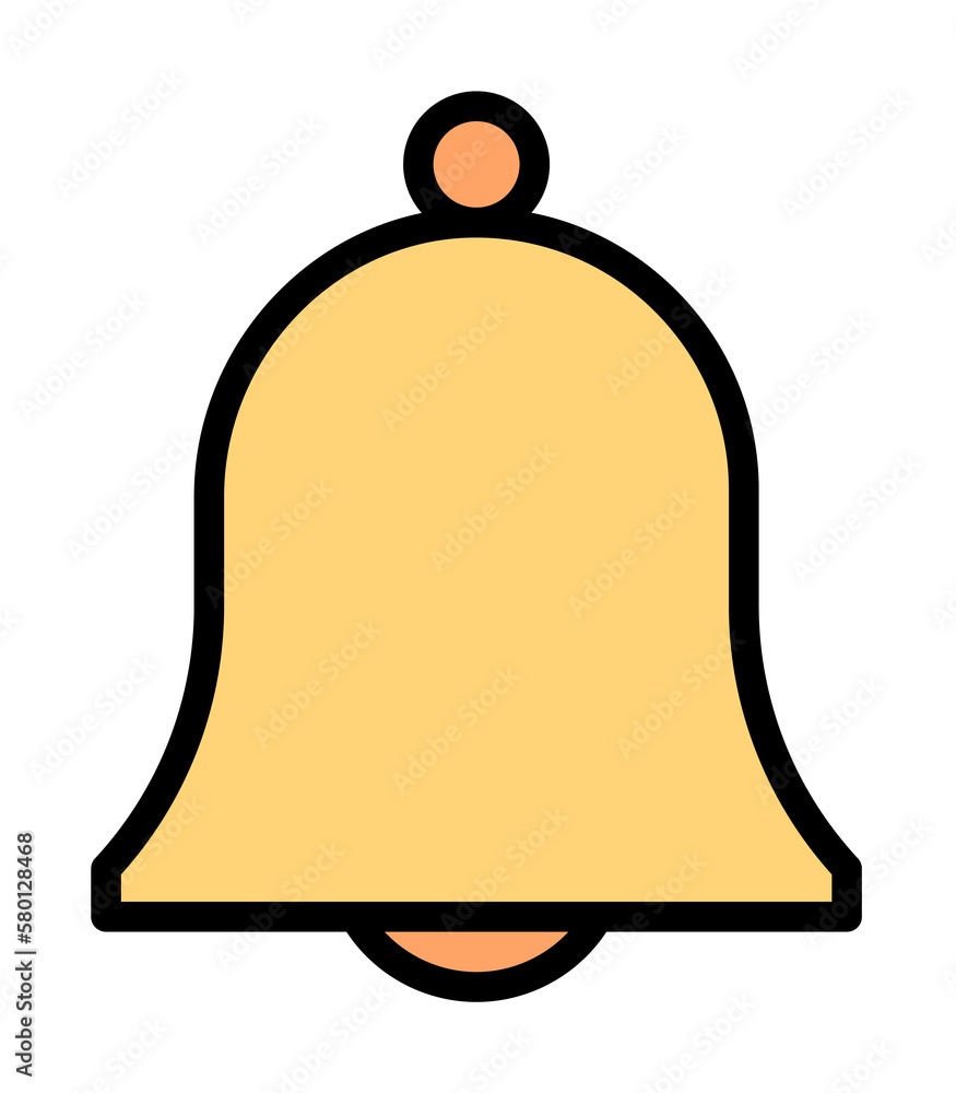 Poster bell easter outline color icon. simple outline color elements of religious holiday for ui and ux, we