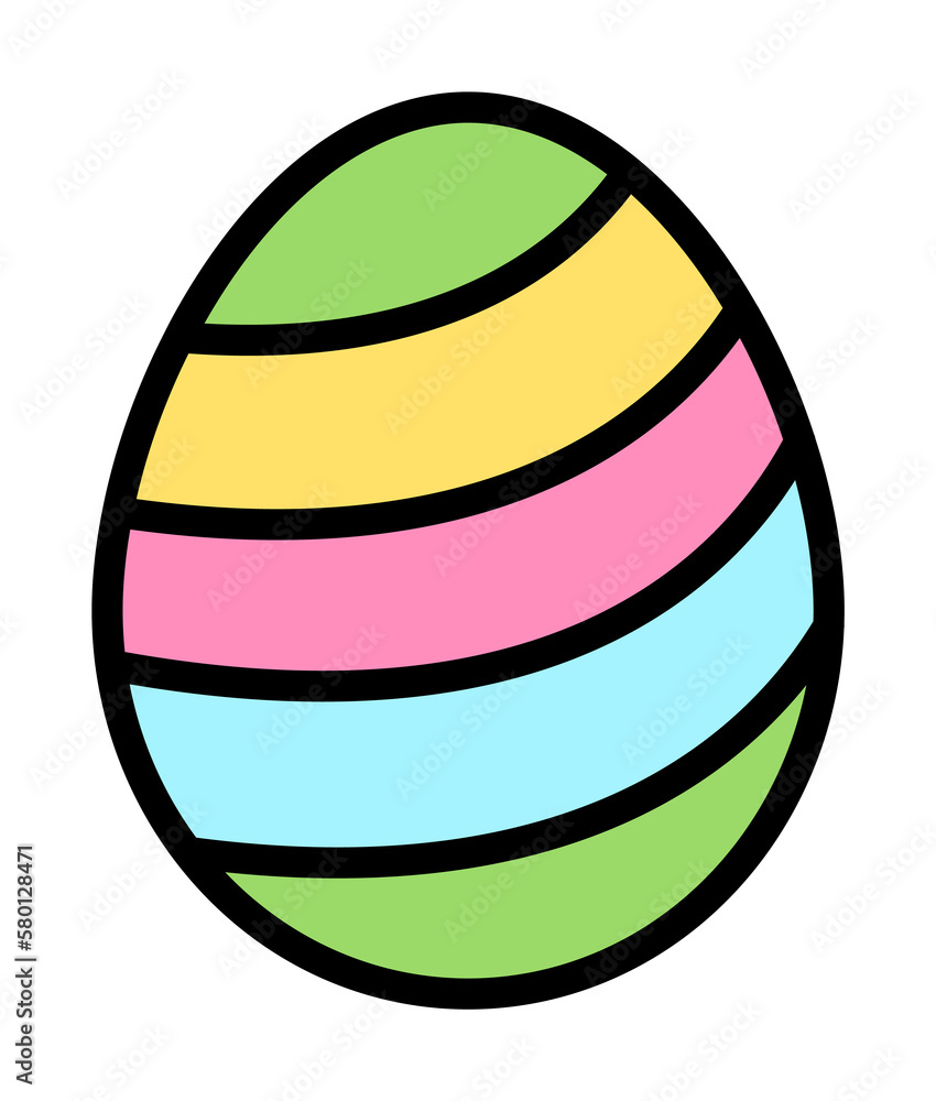 Poster egg easter outline color icon. simple outline color elements of religious holiday for ui and ux, web