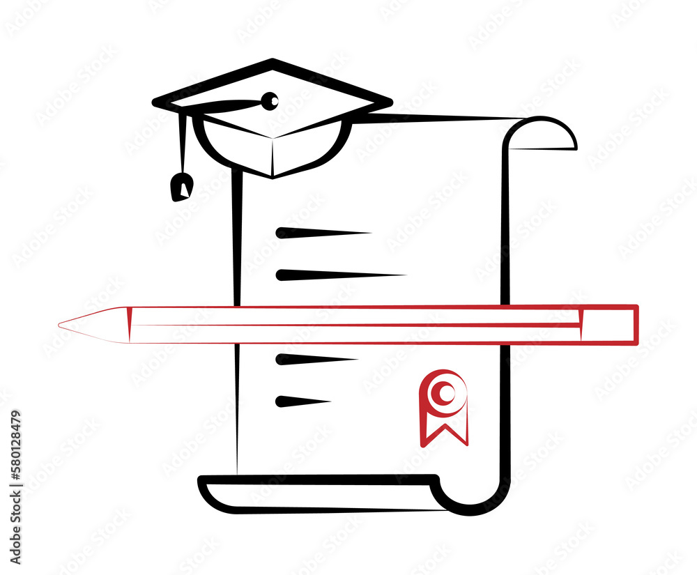 Poster certificate 2 colored line icon. simple colored element illustration. certificate outline symbol des