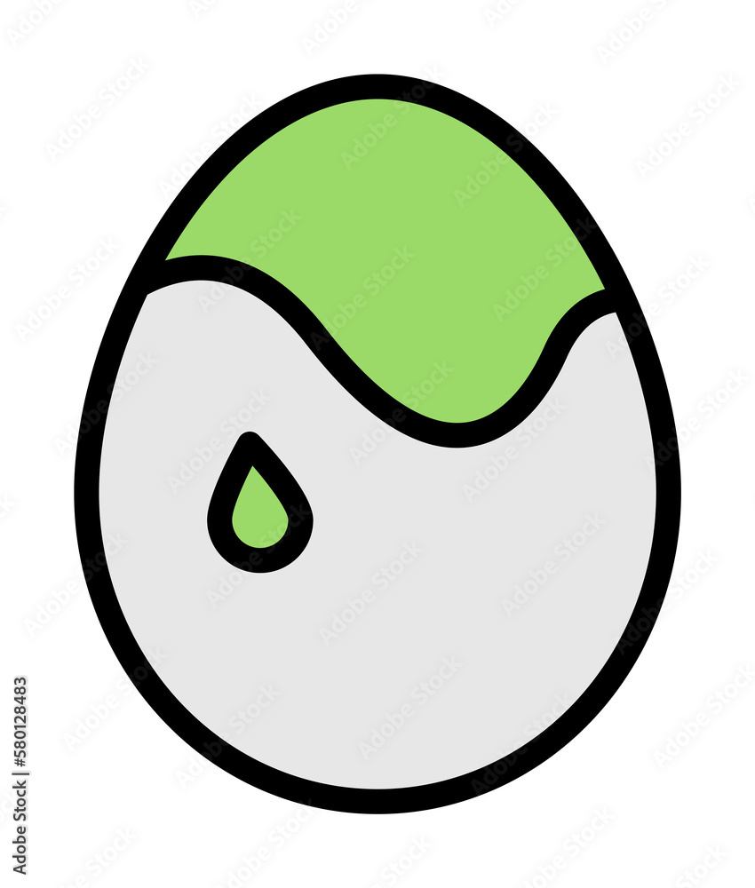 Poster egg color outline color icon. simple outline color elements of religious holiday for ui and ux, webs