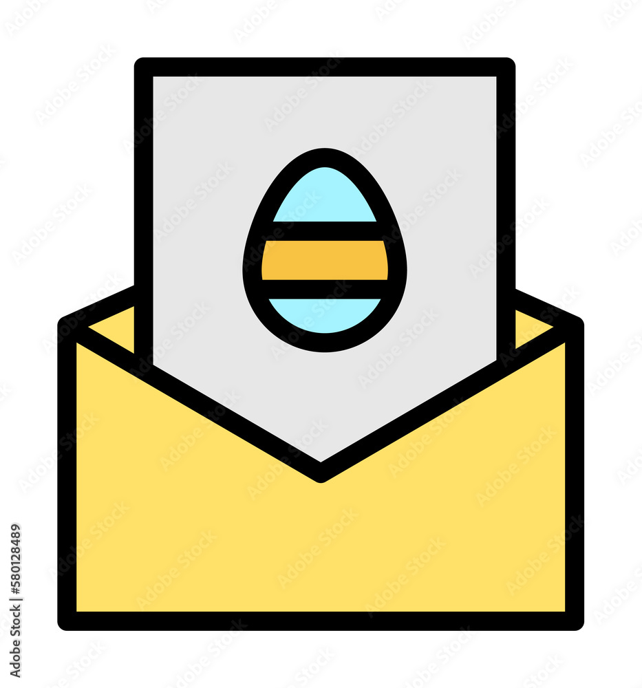 Aufkleber mail egg letter outline color icon. simple outline color elements of religious holiday for ui and ux
