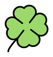 Leaf quatrefoil outline color icon. Simple outline color elements of religious holiday for ui and ux, website or mobile application on white background