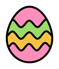 Egg Easter outline color icon. Simple outline color elements of religious holiday for ui and ux, website or mobile application on white background