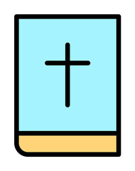 Book bible outline color icon. Simple outline color elements of religious holiday for ui and ux, website or mobile application on white background