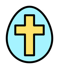 Obraz premium Egg Easter outline color icon. Simple outline color elements of religious holiday for ui and ux, website or mobile application on white background