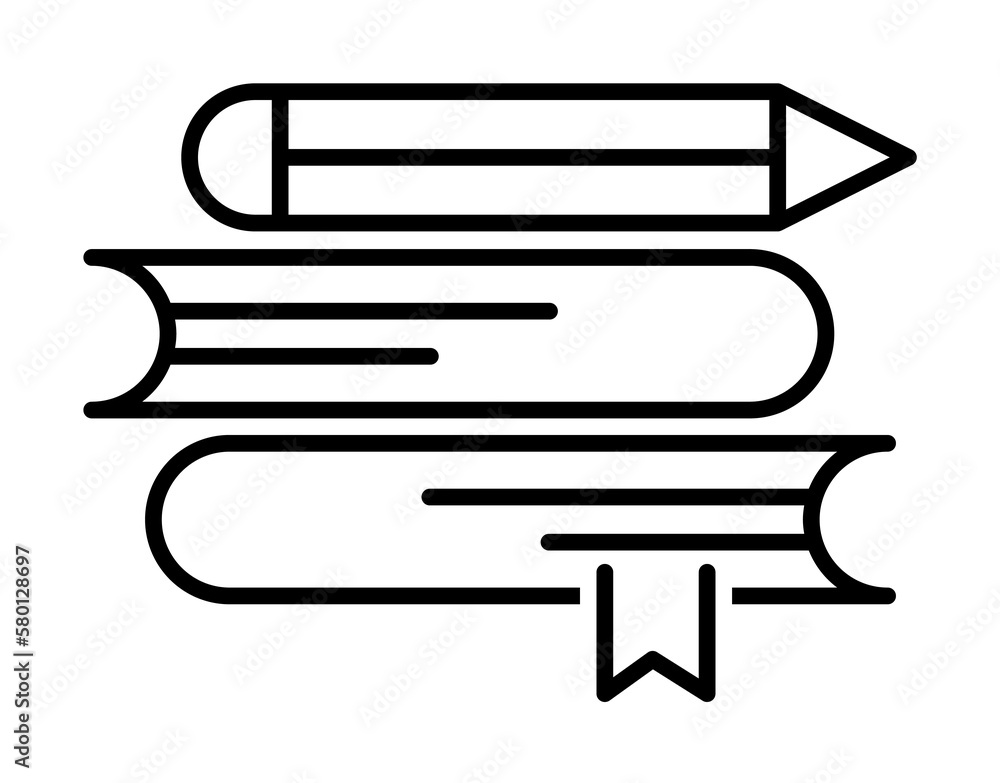 Poster notebook, human icon. simple line, outline of online educationa icons for ui and ux, website or mobi