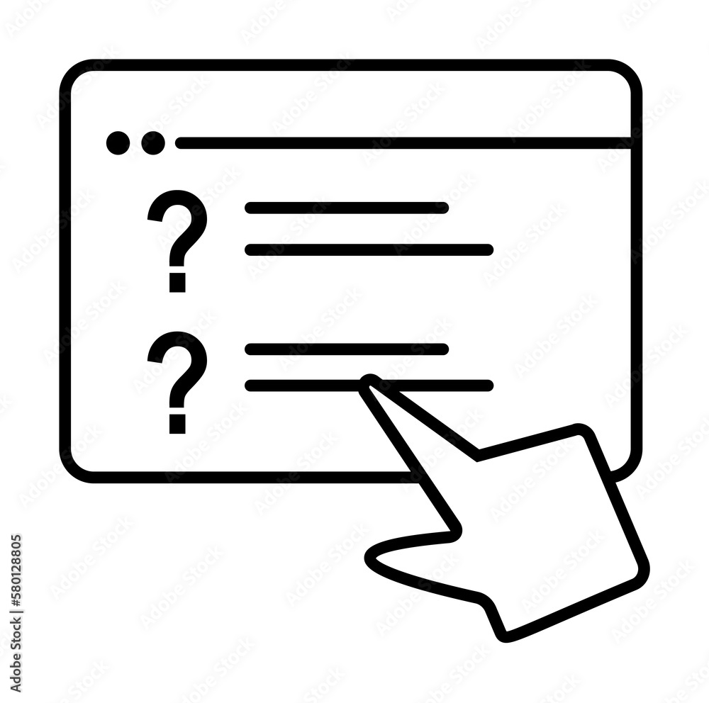 Poster education exam hand elarning icon. simple line, outline of e-learning system icons for ui and ux, we