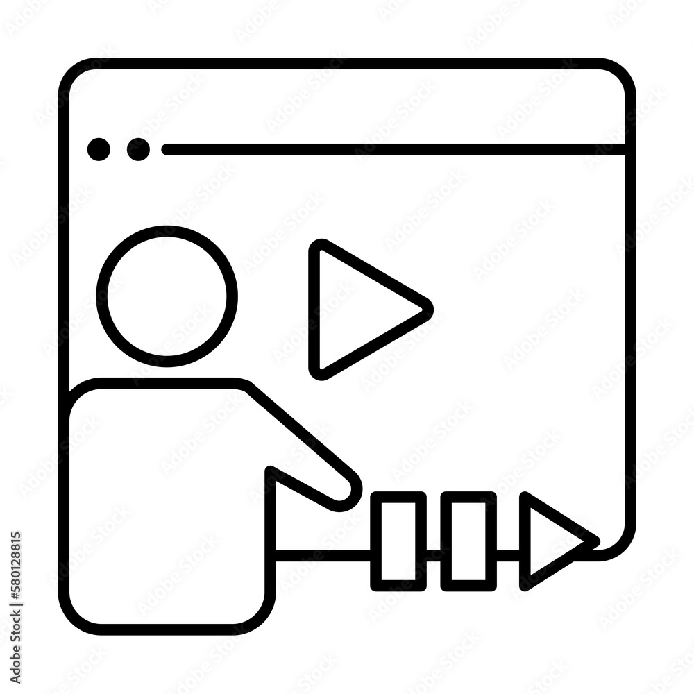 Aufkleber education elarning video icon. simple line, outline of e-learning system icons for ui and ux, websit