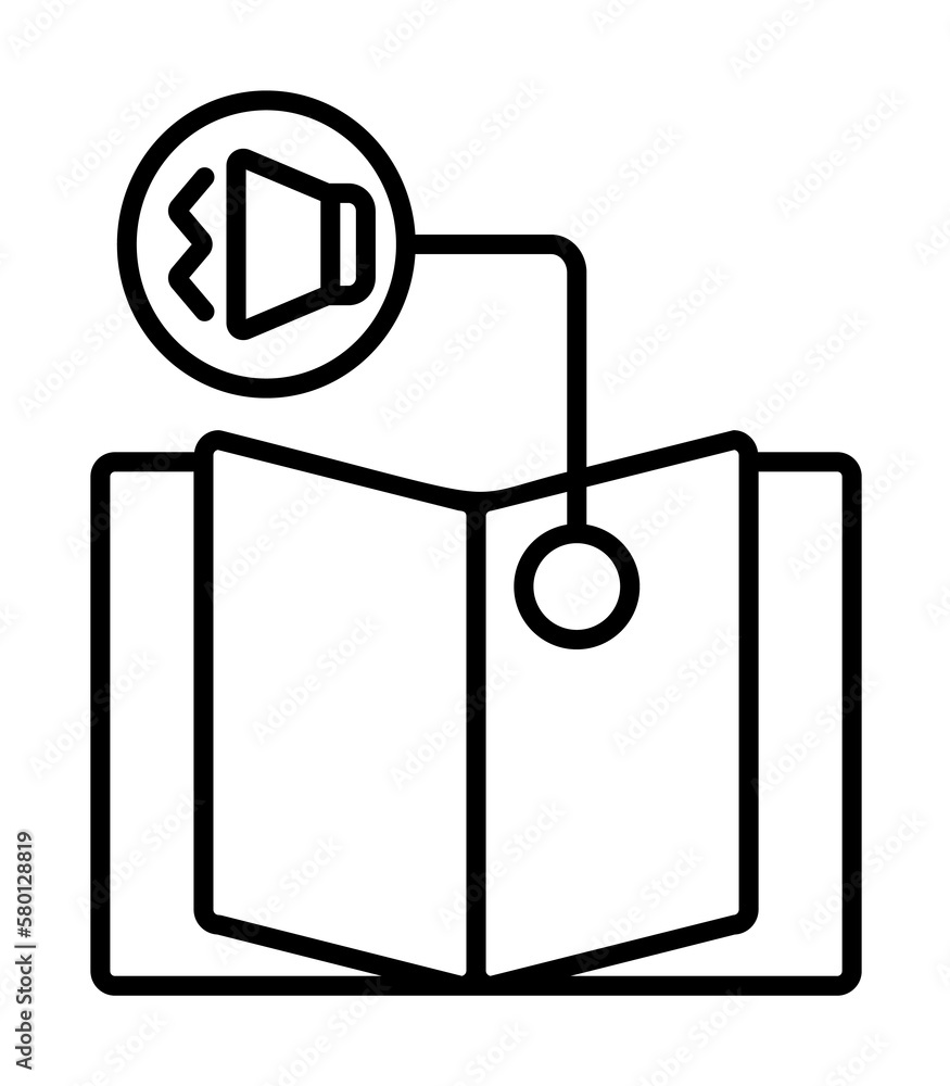 Aufkleber audio education lesson icon. simple line, outline of e-learning system icons for ui and ux, website 