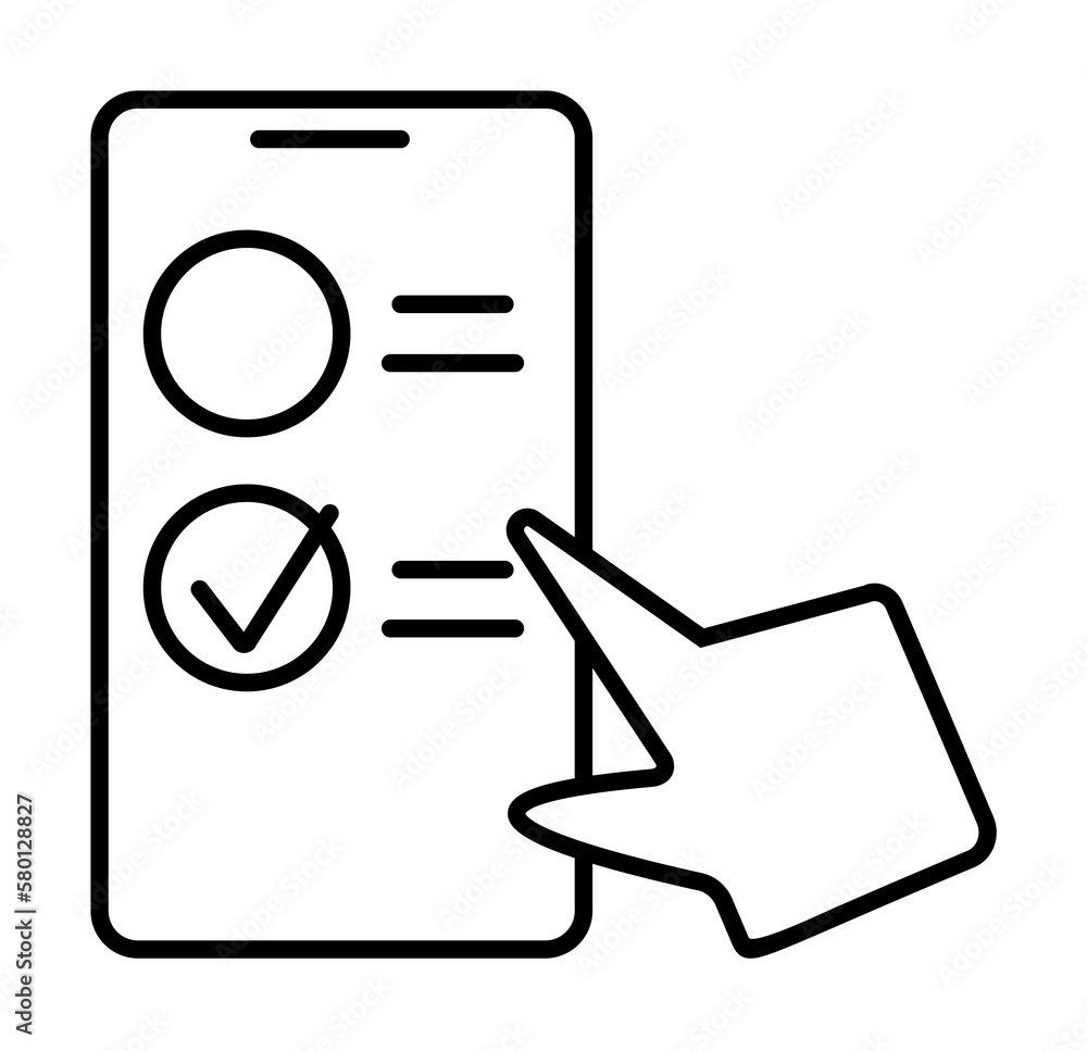 Poster education quiz smartphone icon. simple line, outline of e-learning system icons for ui and ux, websi