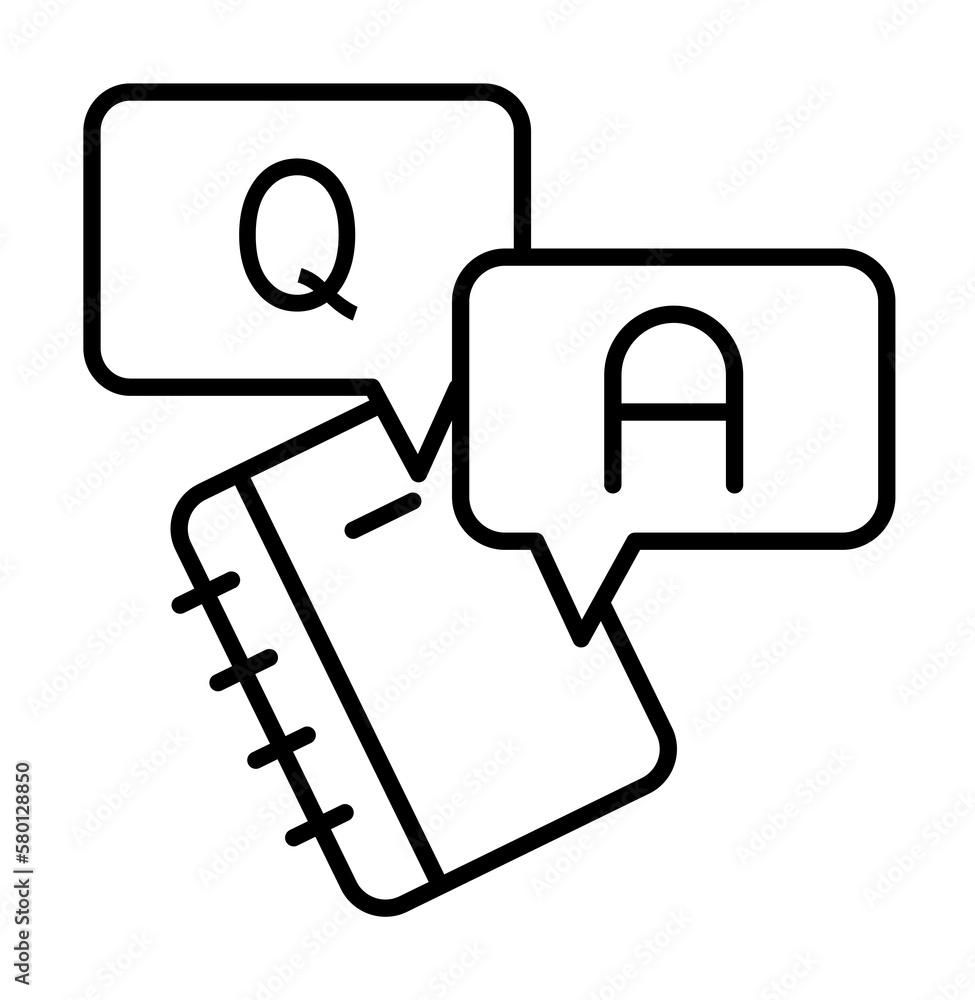 Poster and answer book help education icon. simple line, outline of e-learning system icons for ui and ux, 