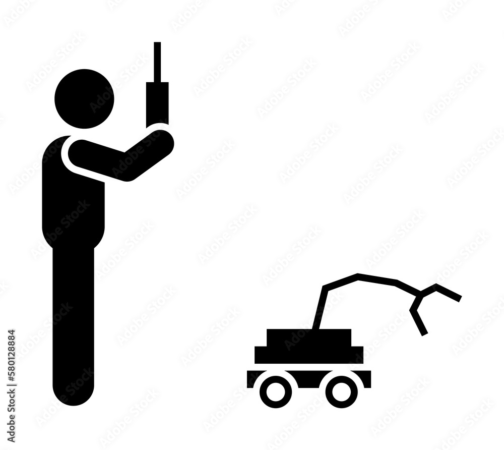 Poster robot, control, remote icon. element of enrichment program for school icon. premium quality graphic 