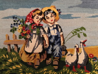 Fototapeta premium two people in the garden