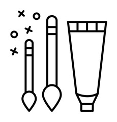 Color brush textile fabric icon. Element of fabric features icon on white background