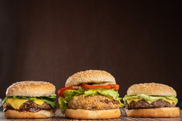 Sandwich - artisanal hamburger with beef and mozzarella cheese