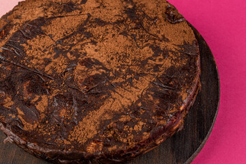 chocolate brownie with chocolate powder