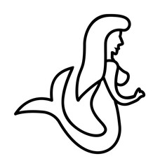 Mermaid, fairy tale icon. Element of fairy Tale icon on white background