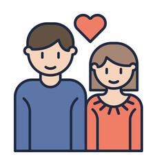 couples in love cartoon icon. Element of family icon for mobile concept and web apps. Cartoon couples in love icon can be used for web and mobile on white background
