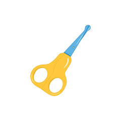 Vector, isolated, baby nail scissors.