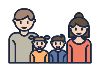 family cartoon icon. Element of family icon for mobile concept and web apps. Cartoon family icon can be used for web and mobile on white background