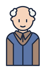 granddad cartoon icon. Element of family icon for mobile concept and web apps. Cartoon granddad icon can be used for web and mobile on white background