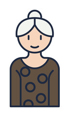 grandmother cartoon icon. Element of family icon for mobile concept and web apps. Cartoon grandmother icon can be used for web and mobile on white background