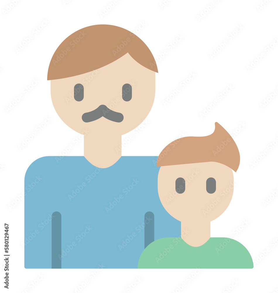 Poster dad, son icon. simple color elements of cultural activities icons for ui and ux, website or mobile a