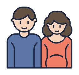 family in anticipation of child cartoon icon. Element of family icon for mobile concept and web apps. Cartoon family in anticipation of child icon can be used for web and mobile on white background