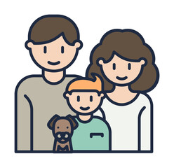 family with dog cartoon icon. Element of family icon for mobile concept and web apps. Cartoon family with dog icon can be used for web and mobile on white background
