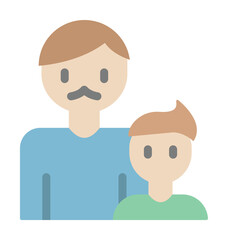 Dad, son icon. Simple color elements of cultural activities icons for ui and ux, website or mobile application on white background