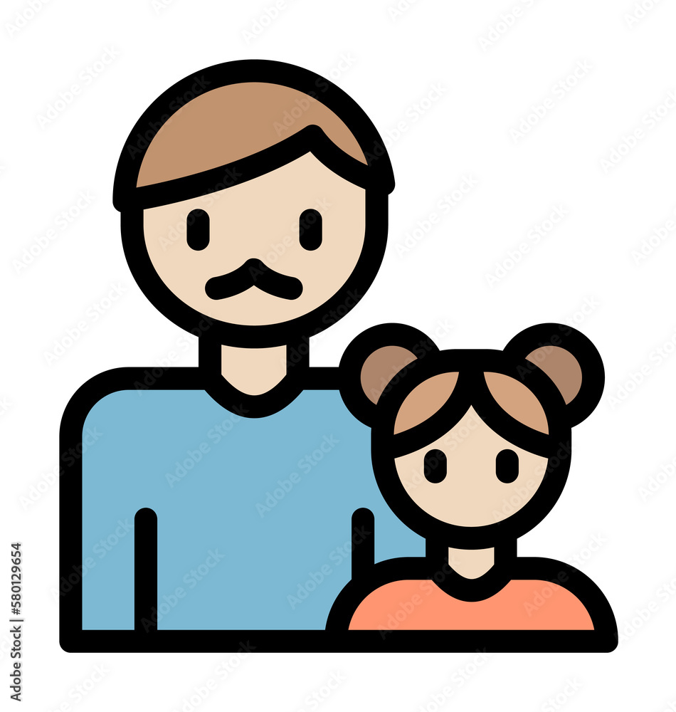 Poster daughter icon. simple color with outline elements of cultural activities icons for ui and ux, websit