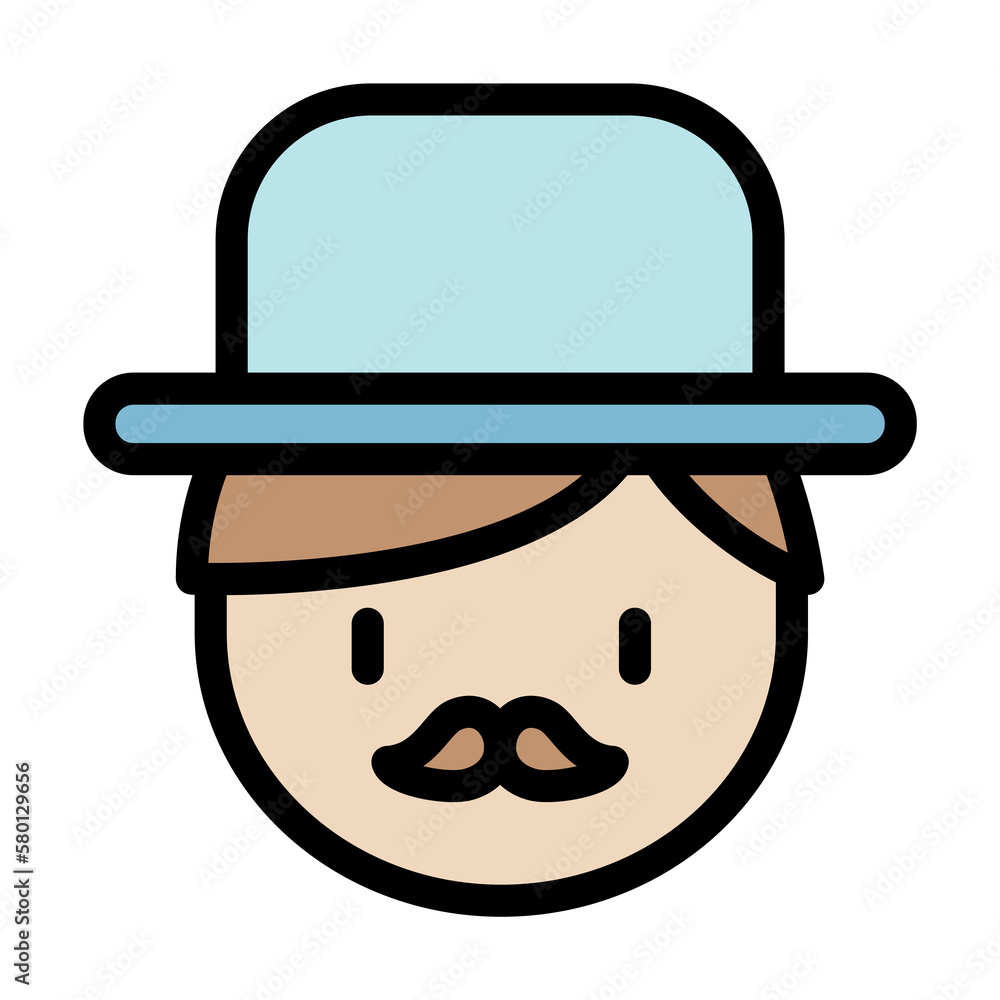 Poster dad, father icon. simple color with outline elements of cultural activities icons for ui and ux, web