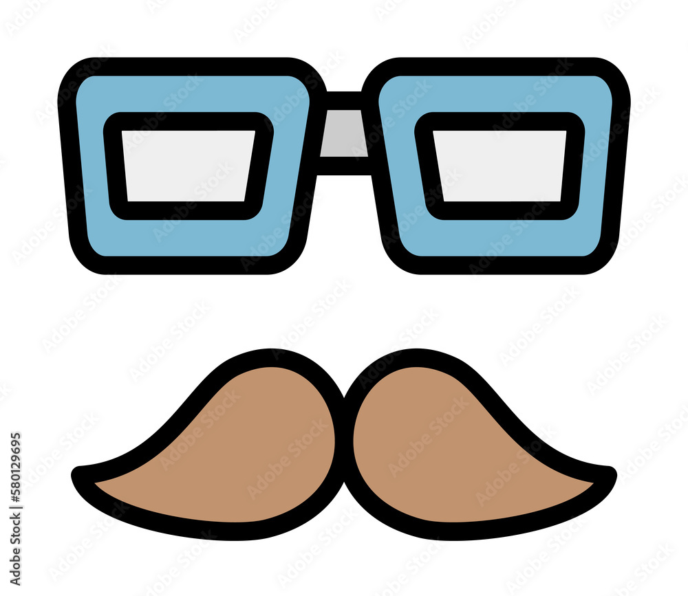 Poster glasses, mustache icon. simple color with outline elements of cultural activities icons for ui and u