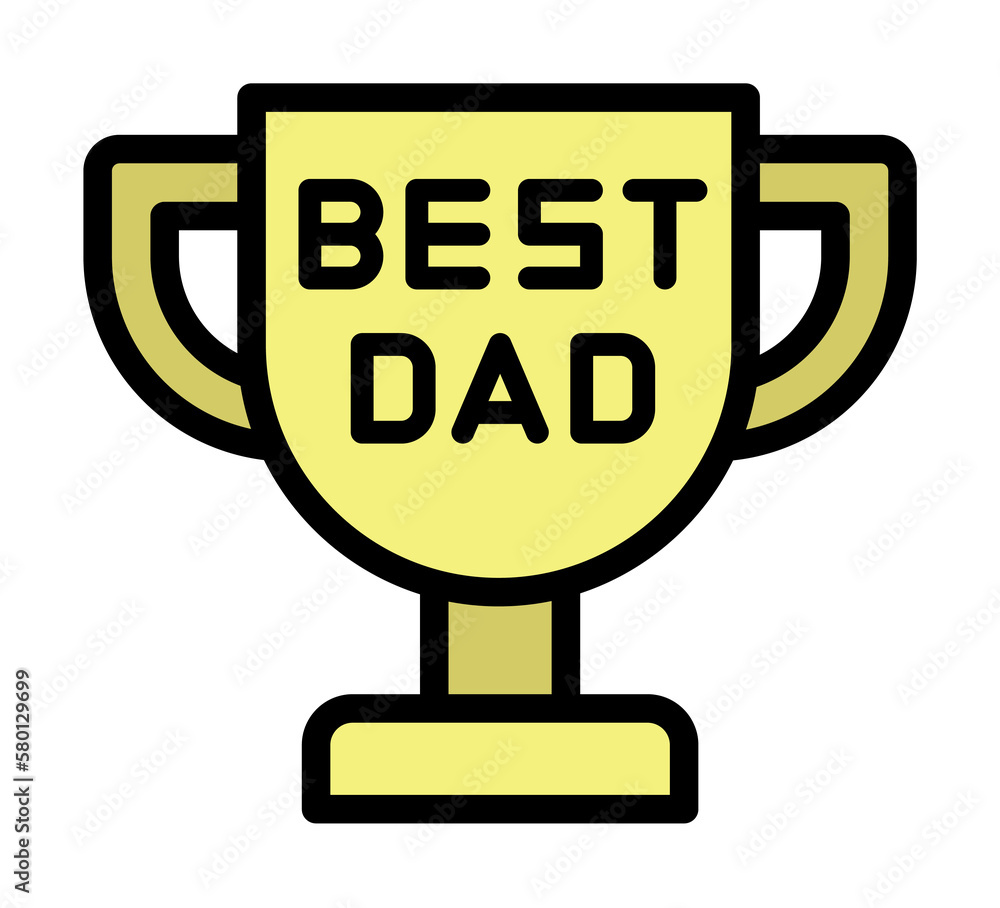 Poster trophy, best dad icon. simple color with outline elements of cultural activities icons for ui and ux