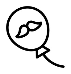 Balloon, mustache icon. Simple line, outline elements of cultural activities icons for ui and ux, website or mobile application on white background