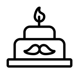 Cake icon. Simple line, outline elements of cultural activities icons for ui and ux, website or mobile application on white background