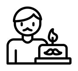 Dad, cake icon. Simple line, outline elements of cultural activities icons for ui and ux, website or mobile application on white background