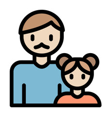 daughter icon. Simple color with outline elements of cultural activities icons for ui and ux, website or mobile application on white background