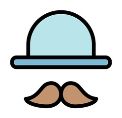 Mustache, hat icon. Simple color with outline elements of cultural activities icons for ui and ux, website or mobile application on white background