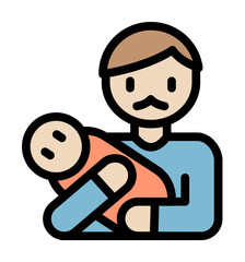 Dad, baby icon. Simple color with outline elements of cultural activities icons for ui and ux, website or mobile application on white background