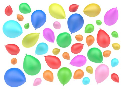 3d render of balloons. Multicolored balloons. 3d render.