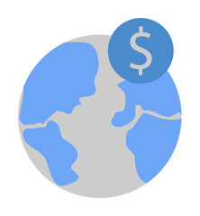 Banking, currency, international, world, Money two color blue and gray icon on white background