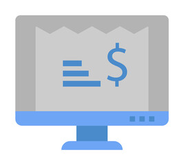 Checkout, online, payment, tax two color blue and gray icon on white background
