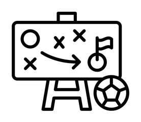 Strategy, football icon. Simple line, outline elements of soccer for ui and ux, website or mobile application on white background