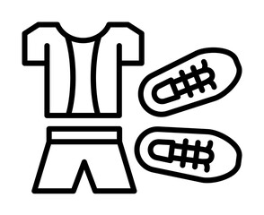 Uniform, sneakers, football icon. Simple line, outline elements of soccer for ui and ux, website or mobile application on white background