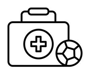 First aid, football icon. Simple line, outline elements of soccer for ui and ux, website or mobile application on white background