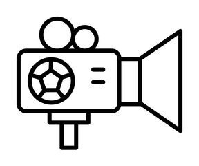 Camera, football icon. Simple line, outline elements of soccer for ui and ux, website or mobile application on white background