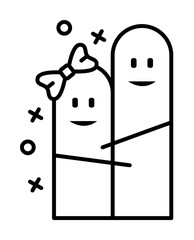 Relationship friend fingers icon. Element of friendship icon on white background