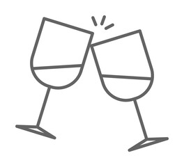 Fototapeta na wymiar Alcohol, two glasses, friends icon. Element of friendship icon. Thin line icon for website design and development, app development. Premium icon on white background